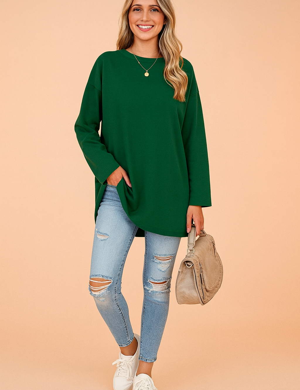 Sophie Laurent | Relaxed Long Sleeve Tunic Top For Women