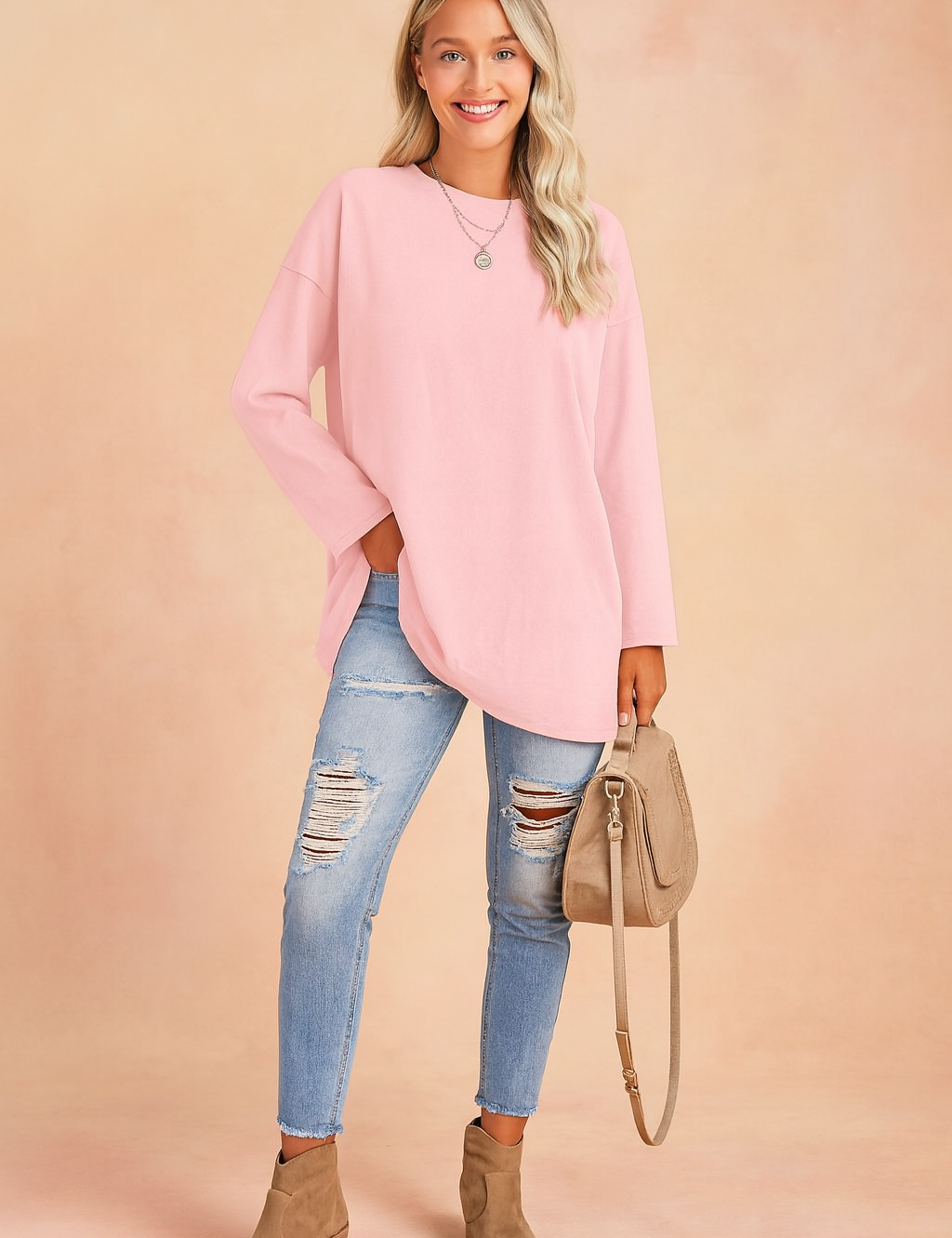 Sophie Laurent | Relaxed Long Sleeve Tunic Top For Women