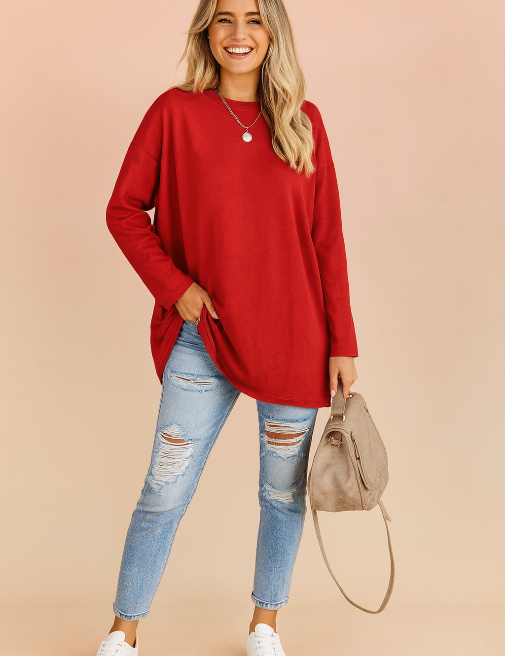 Sophie Laurent | Relaxed Long Sleeve Tunic Top For Women