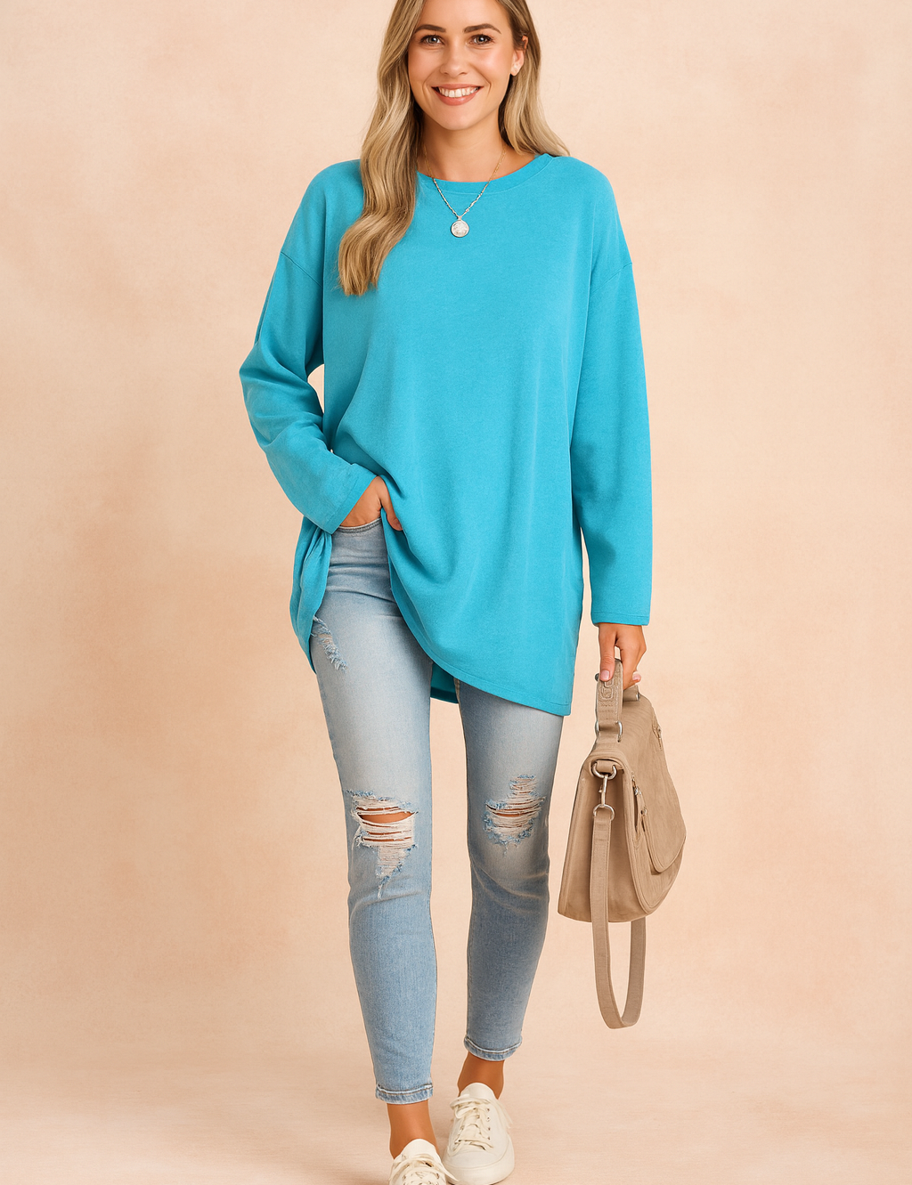 Sophie Laurent | Relaxed Long Sleeve Tunic Top For Women