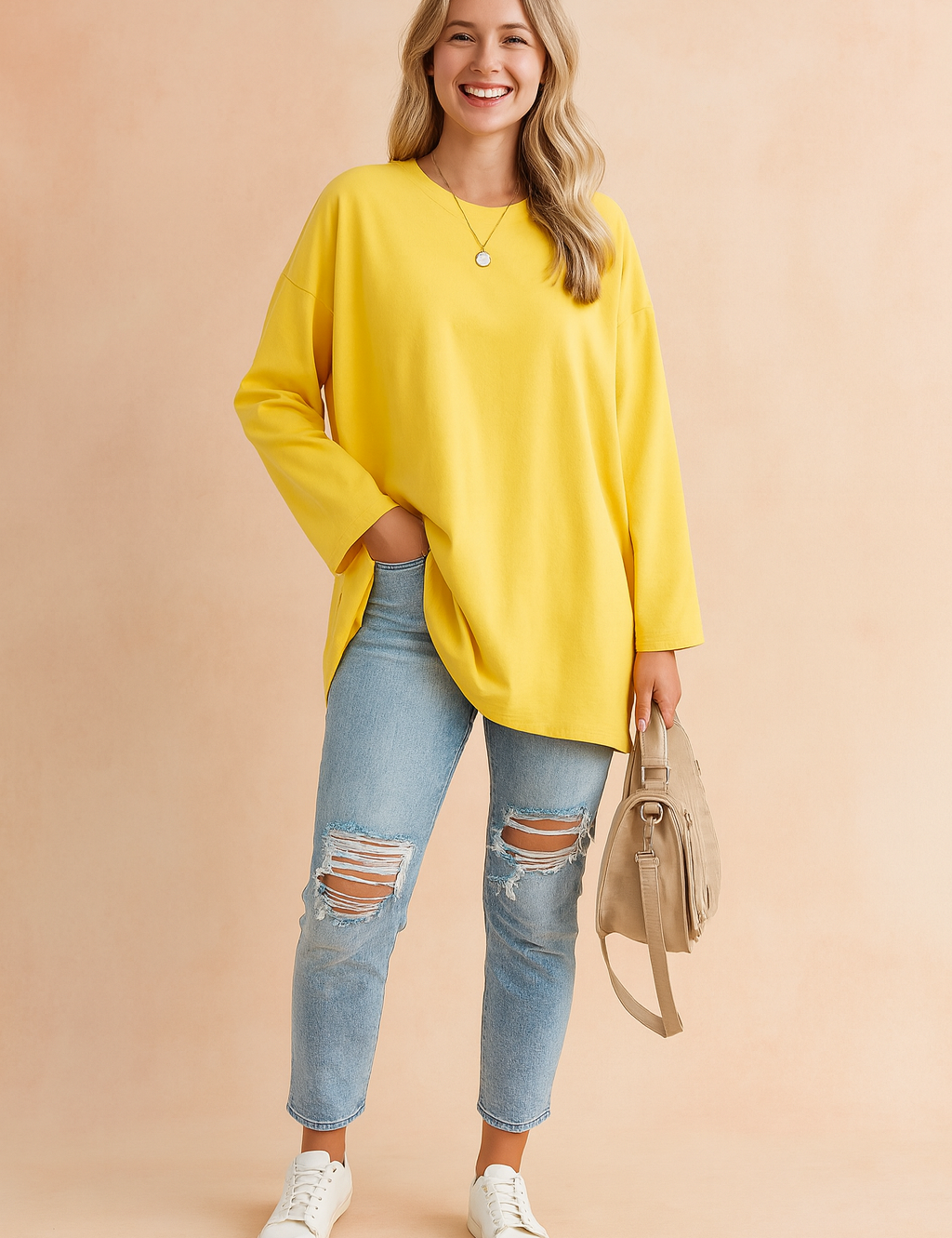 Sophie Laurent | Relaxed Long Sleeve Tunic Top For Women