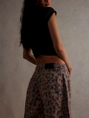 Leilani Monroe | Leopard Print Barrel Jeans For Women