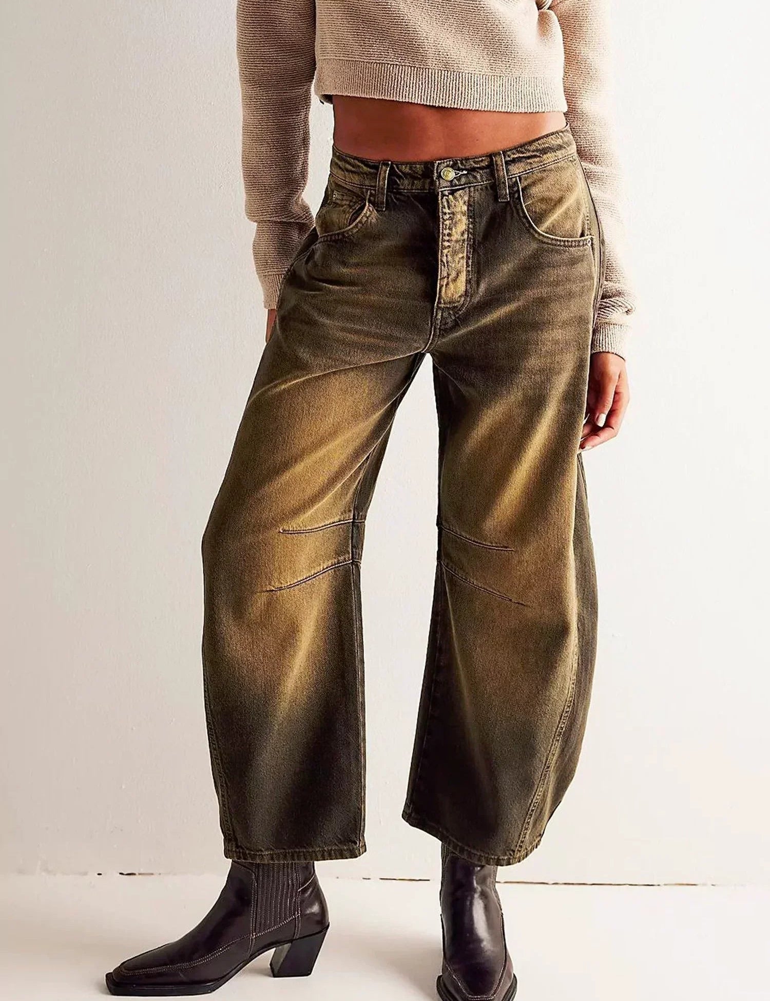 Leilani Monroe | Leopard Print Barrel Jeans For Women