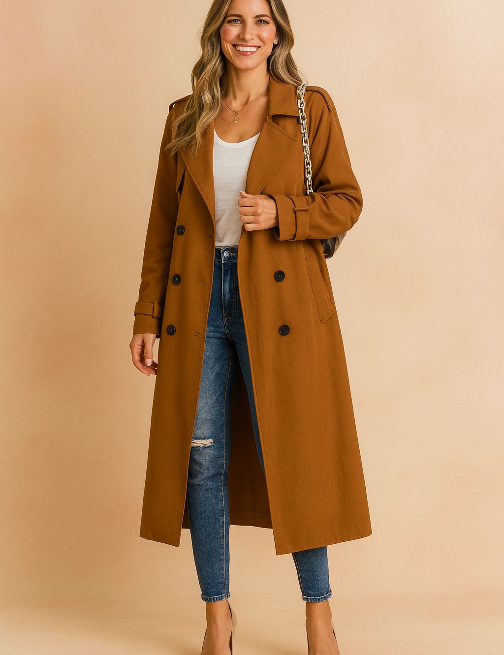 Élise Montclair | Double-Breasted Trench Coat For Women