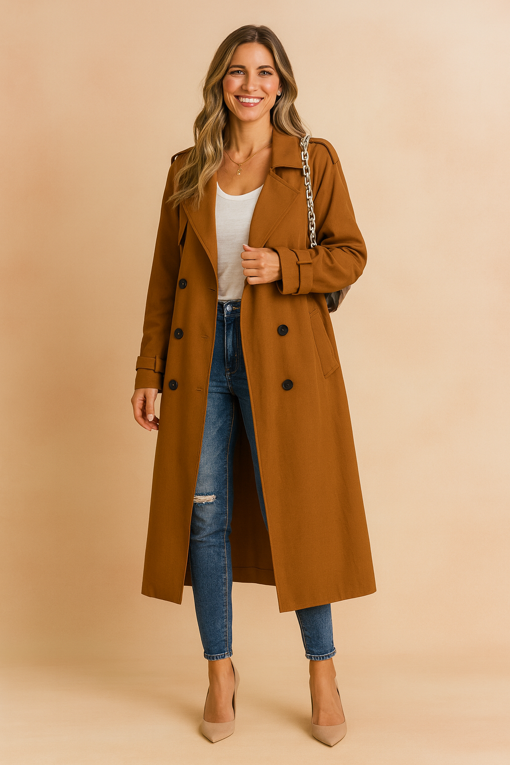 Élise Montclair | Double-Breasted Trench Coat For Women