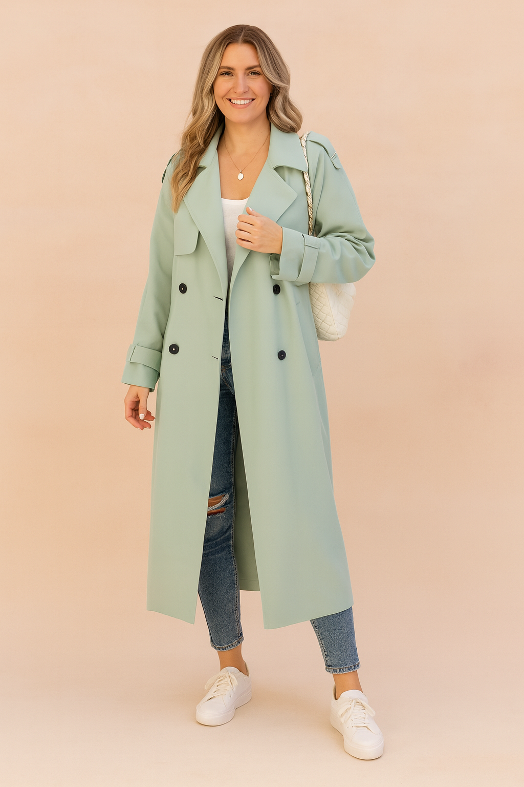 Élise Montclair | Double-Breasted Trench Coat For Women