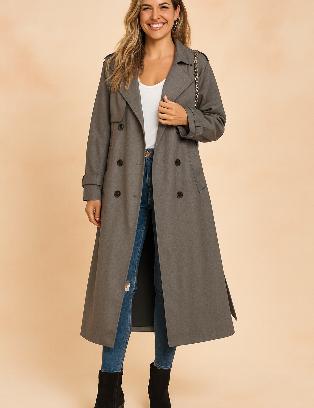 Élise Montclair | Double-Breasted Trench Coat For Women