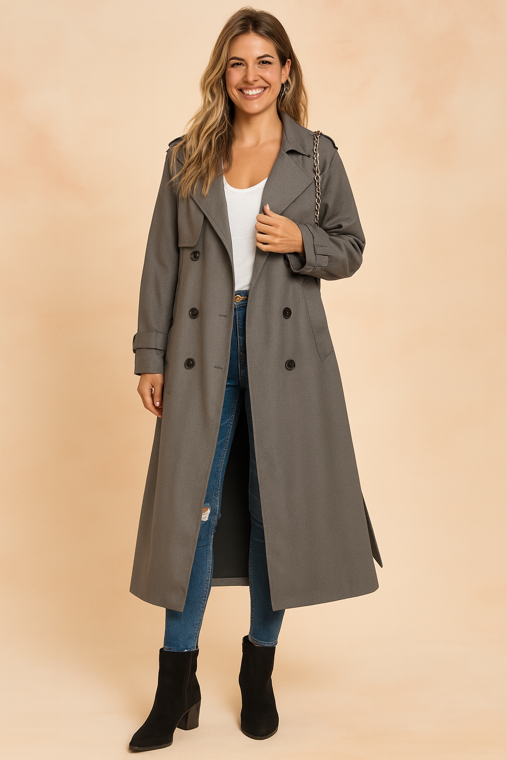Élise Montclair | Double-Breasted Trench Coat For Women