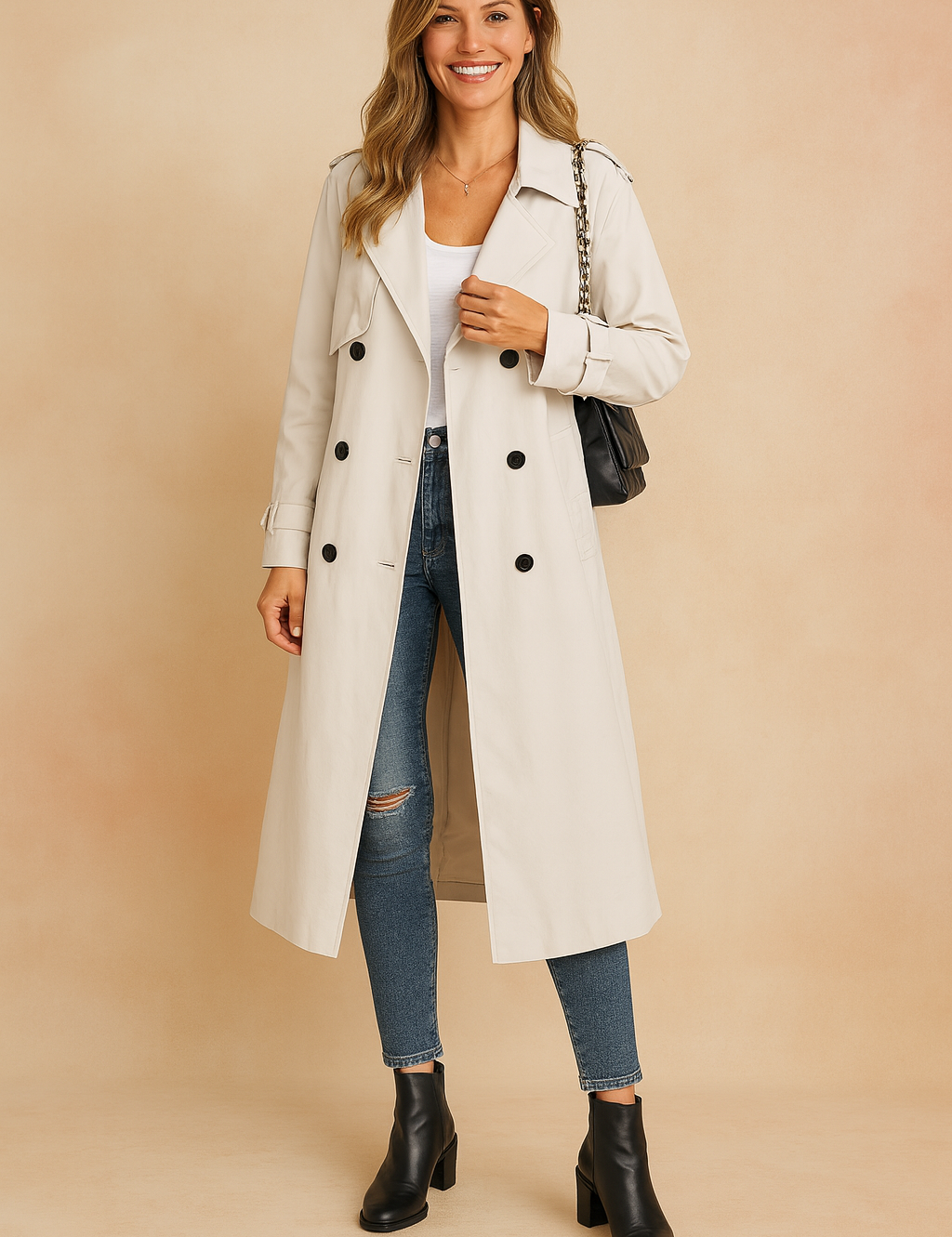 Élise Montclair | Double-Breasted Trench Coat For Women