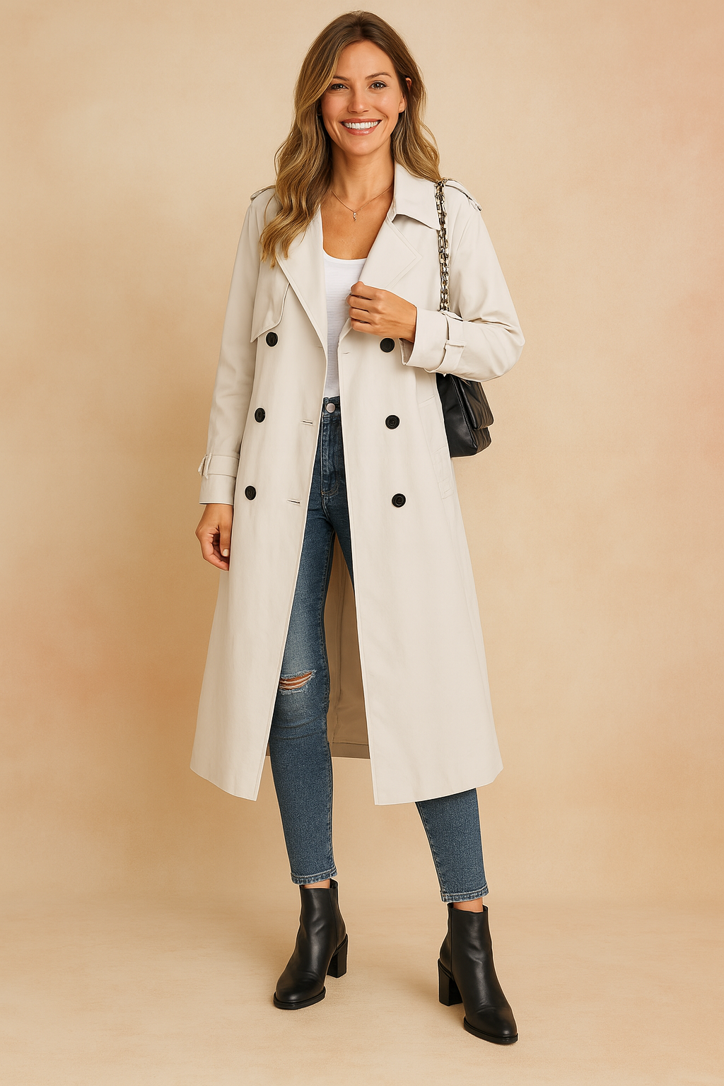 Élise Montclair | Double-Breasted Trench Coat For Women