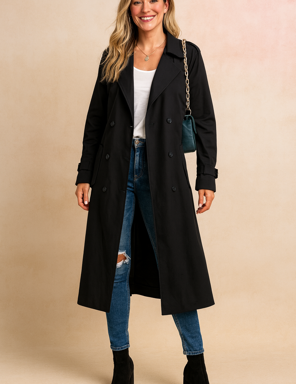 Élise Montclair | Double-Breasted Trench Coat For Women