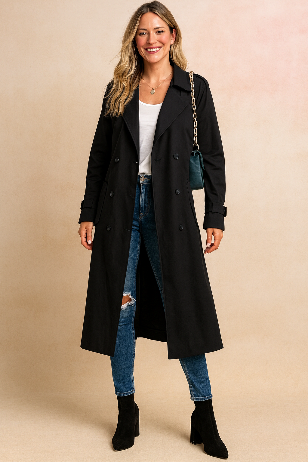 Élise Montclair | Double-Breasted Trench Coat For Women