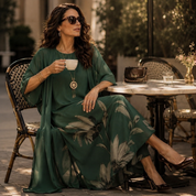 Charlotte Ashby | Floral Maxi Dress With Sheer Voile Coat For Women