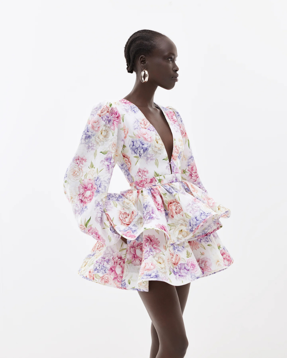 Valentina Moreau | Floral Mini Party Dress For Women