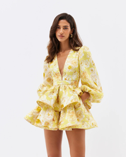 Valentina Moreau | Floral Mini Party Dress For Women