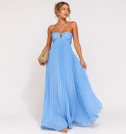 Lily Crompton | Pleated Halter Maxi Dress For Women