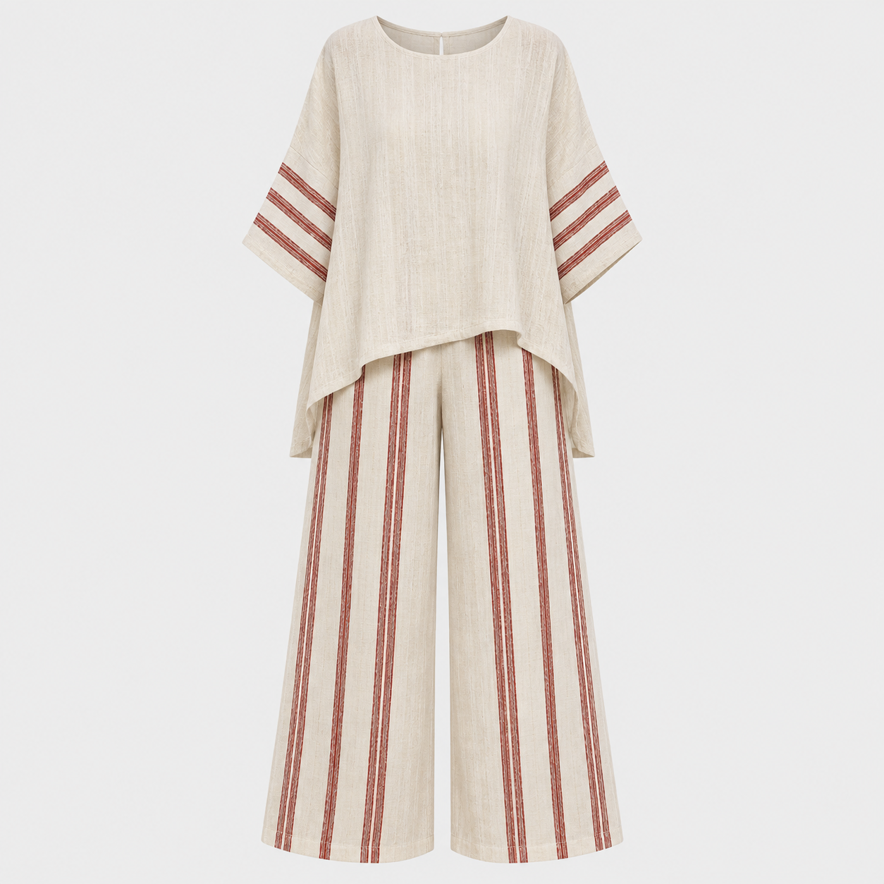 Lily Evans | Striped Linen Two-Piece Set For Women