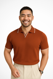 Archer Whitfield | Slim Fit Knit Polo Shirt For Men