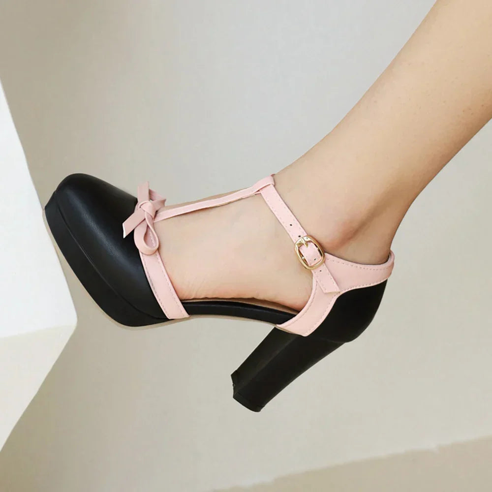 Holly Brennan | Platform T-Strap Block Heels For Women