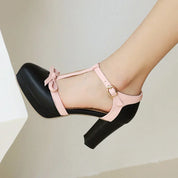 Holly Brennan | Platform T-Strap Block Heels For Women