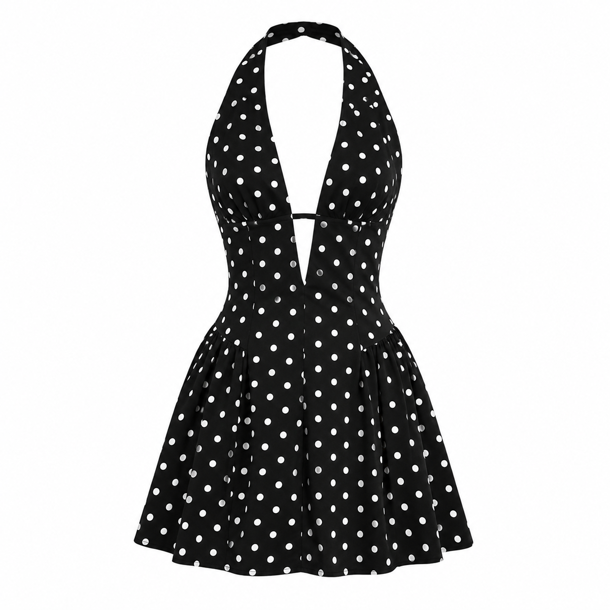 Lucy Wright | Polka Dot Halter Mini Dress For Women