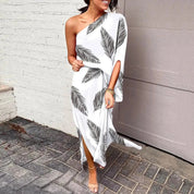 Camille Laurent | One-Shoulder Floral Maxi Dress with Flowing Silhouette For Women