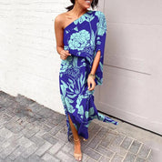 Camille Laurent | One-Shoulder Floral Maxi Dress with Flowing Silhouette For Women