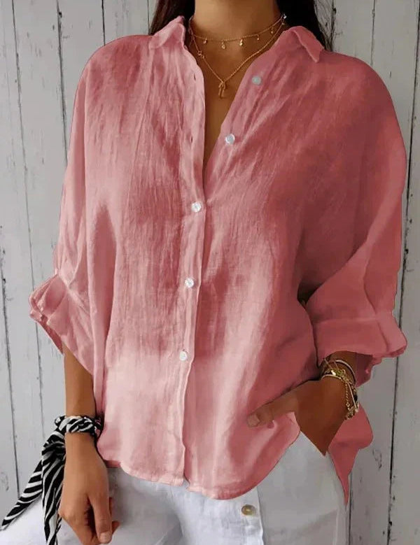 Amélie Rousseau | Effortless Linen Button Shirt For Women
