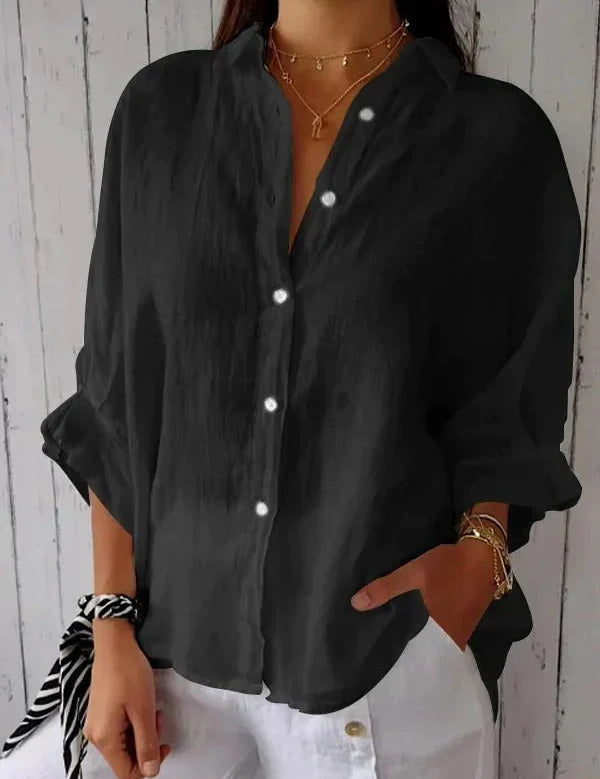 Amélie Rousseau | Effortless Linen Button Shirt For Women