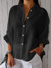Clara Beaumont | Relaxed Button-Up Linen Shirt With Effortless Drape For Women