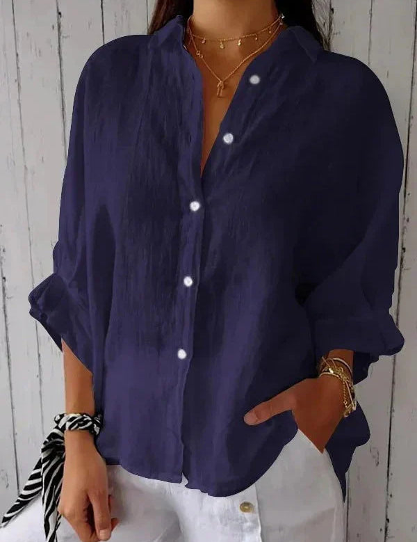 Amélie Rousseau | Effortless Linen Button Shirt For Women