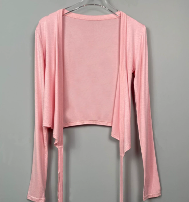 Alessia Romano | Wrap Tie Long Sleeve Top with Sculpted Fit For Women