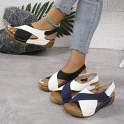 Elara Beaumont | Colourblock Comfort Sandals For Women