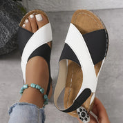 Elara Beaumont | Colourblock Comfort Sandals For Women