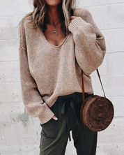 Aurélie Bernard | Relaxed V-Neck Knit Jumper With Soft Drape For Women