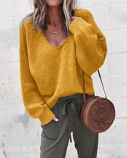 Aurélie Bernard | Relaxed V-Neck Knit Jumper With Soft Drape For Women