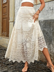 Elodie Rousseau | Bohemian Lace Maxi Skirt For Women