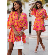 Sofia Bellini | Twist-Front Floral Mini Dress with Layered Ruffles For Women