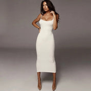 Sofia Laurent | Noir Sculpt Midi Dress For Women