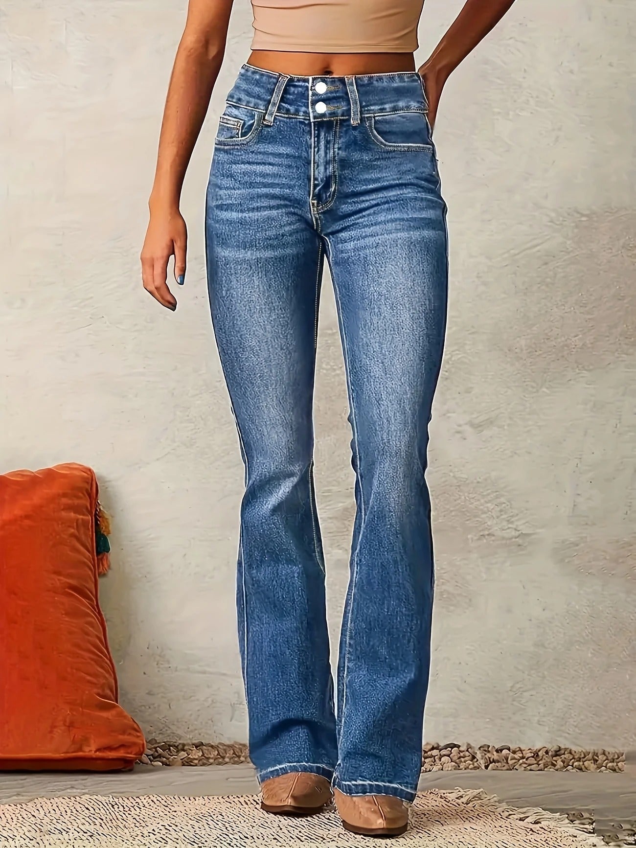Isabella Moretti | High-Waist Flare Jeans with Sculpted Fit For Women