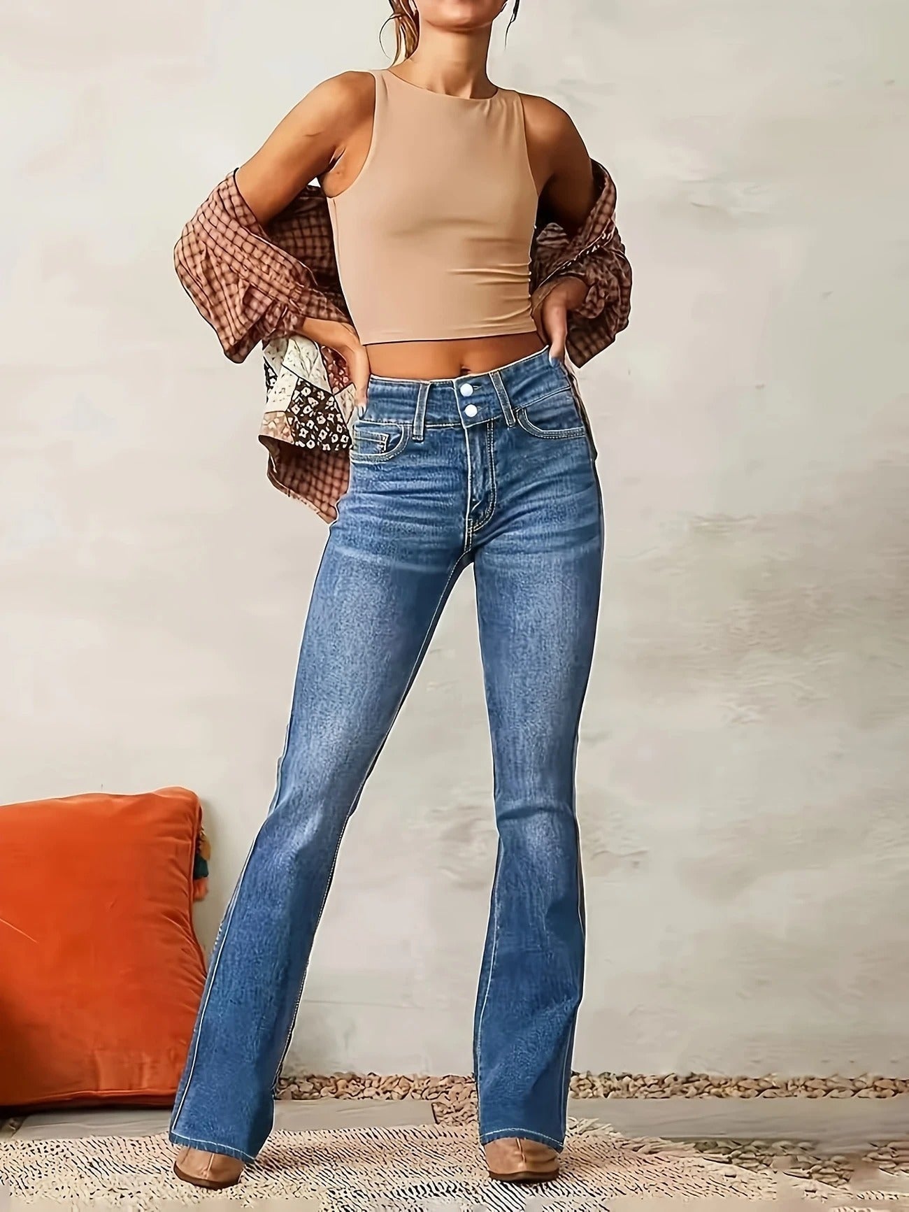 Isabella Moretti | High-Waist Flare Jeans with Sculpted Fit For Women