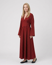Sophie Delacroix | Elegant Long Sleeve Maxi Dress With Flowing Silhouette For Women