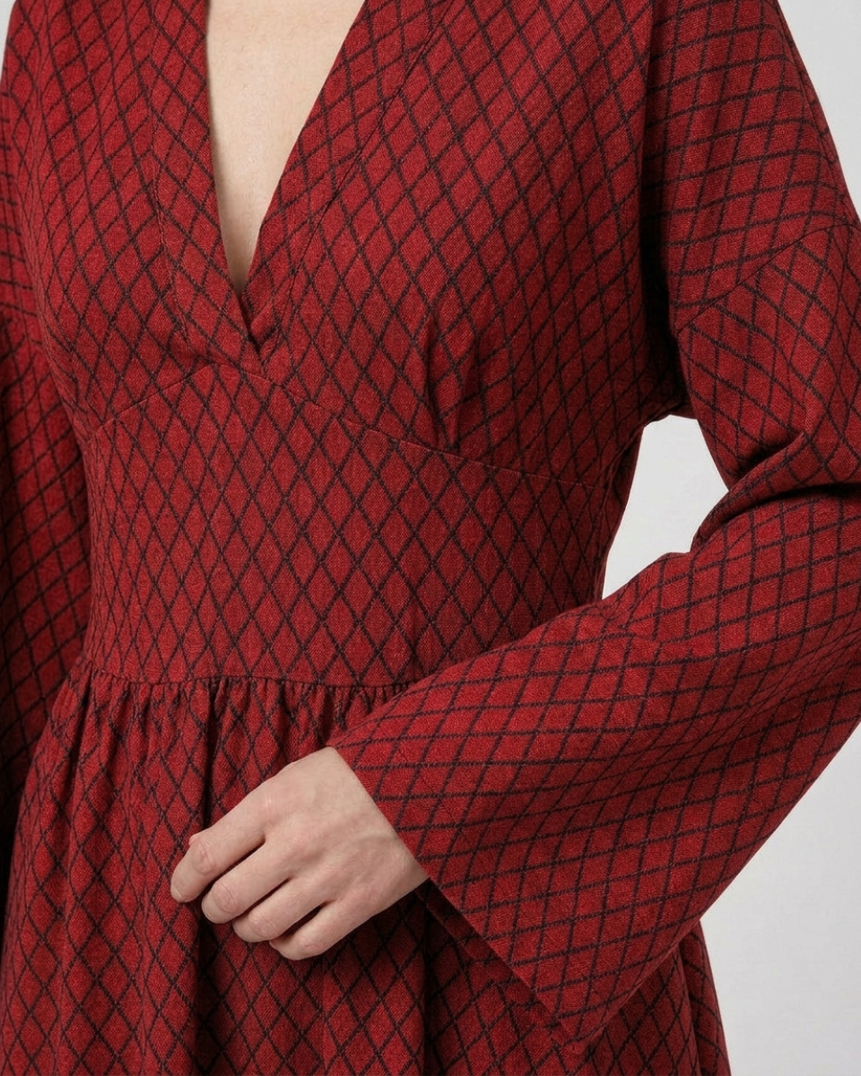 Sophie Delacroix | Elegant Long Sleeve Maxi Dress With Flowing Silhouette For Women