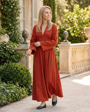 Sophie Delacroix | Elegant Long Sleeve Maxi Dress With Flowing Silhouette For Women