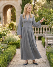 Sophie Delacroix | Elegant Long Sleeve Maxi Dress With Flowing Silhouette For Women