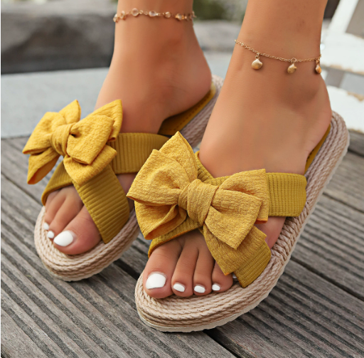Sophie Laurent | Riviera Bow Platform Slides For Women