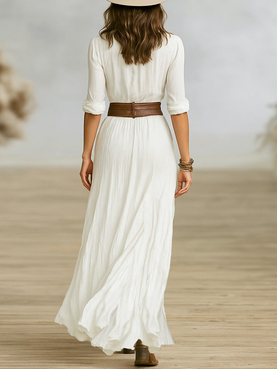 Clara Beaumont | Bohemian Flow Maxi Dress with Western Elegance For Women