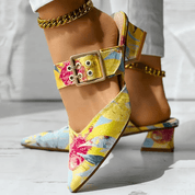 Virelle Edge | Artistic Buckle Heel Mules