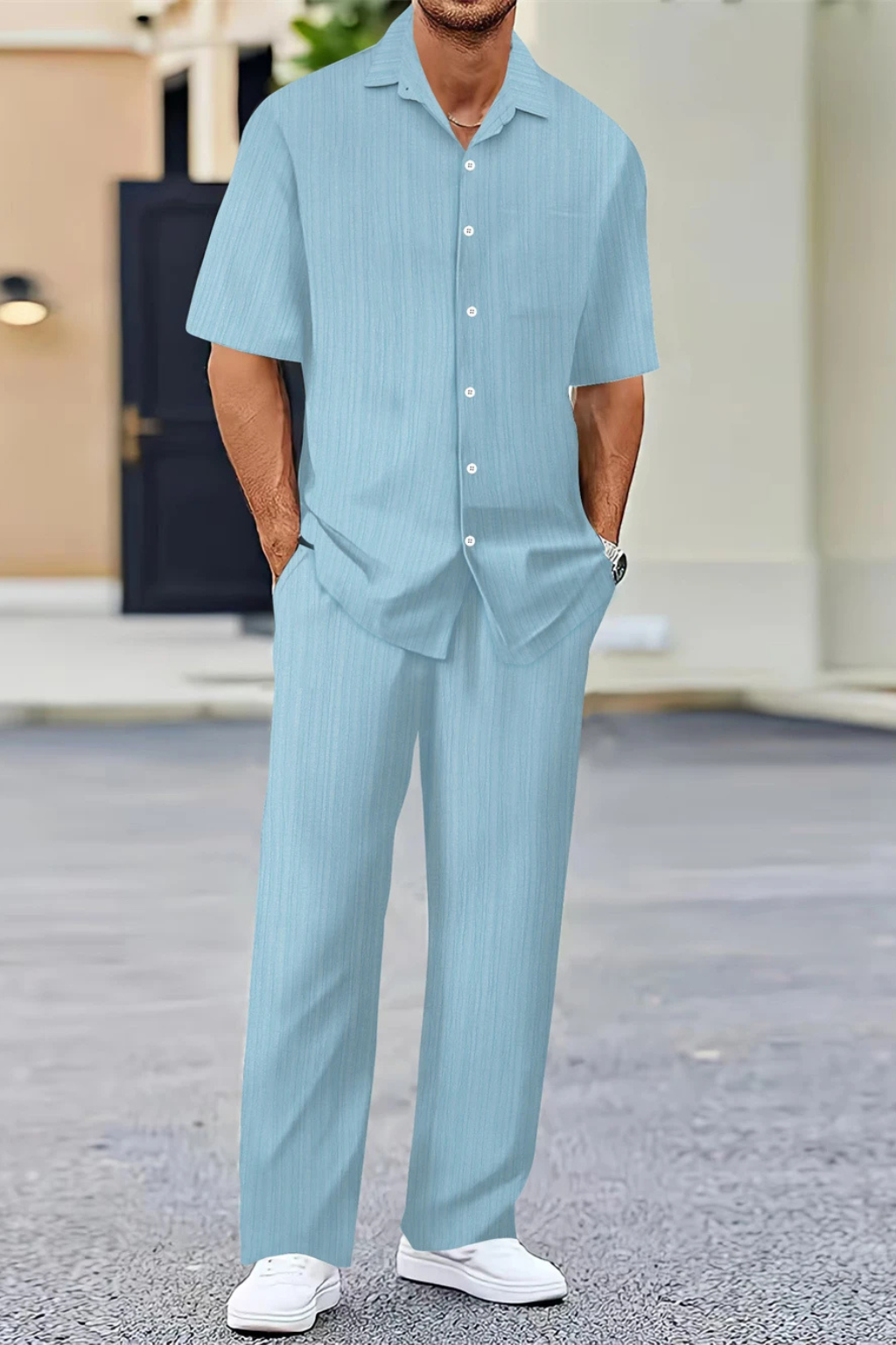 Thomas Reid | Textured Summer Co-Ord Set For Men