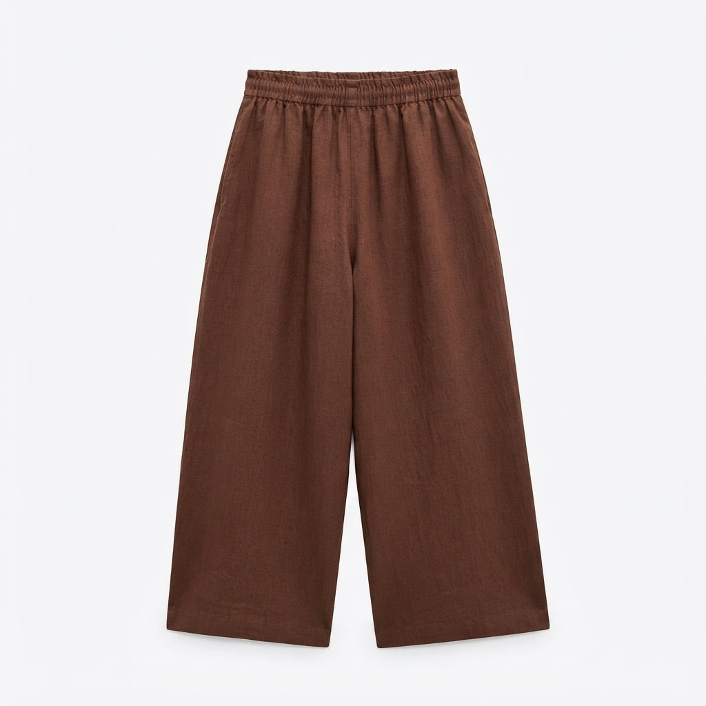 Margot Delaney | Wide-Leg Linen Pants With Elastic Waist For Women